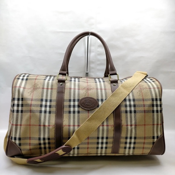 Burberry Boston Bag Brown Pvc